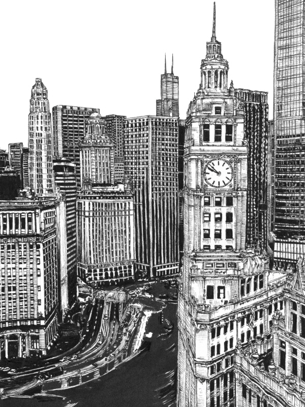 멜리사 왕 - B&W US Cityscape-Chicago