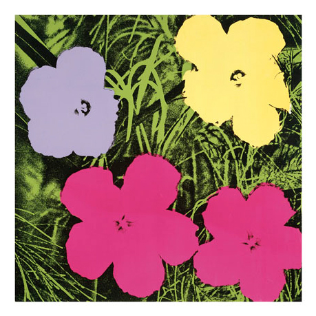 앤디 워홀 - Flowers, 1970 (1 Purple, 1 Yellow, 2 Pink)