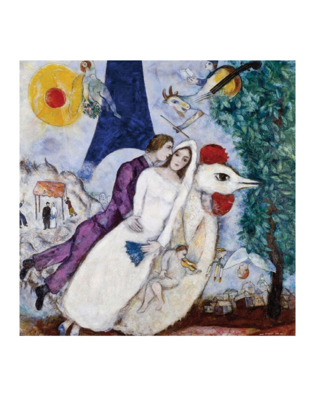 마르크 샤갈 - Bride And Groom Of The Eiffel Tower (에펠탑의 신랑신부)