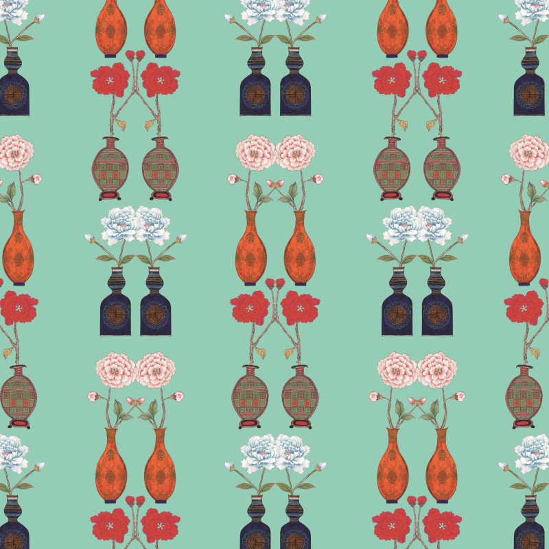 이숙자 - 사랑꽃병 패턴 블루