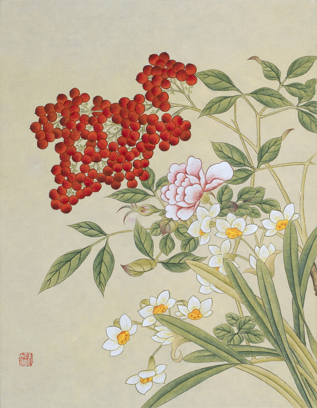 최임숙 - 신사임당 (화조도 12폭 수선화와 장미)