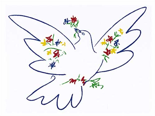 파블로 피카소 - Dove With Flowers