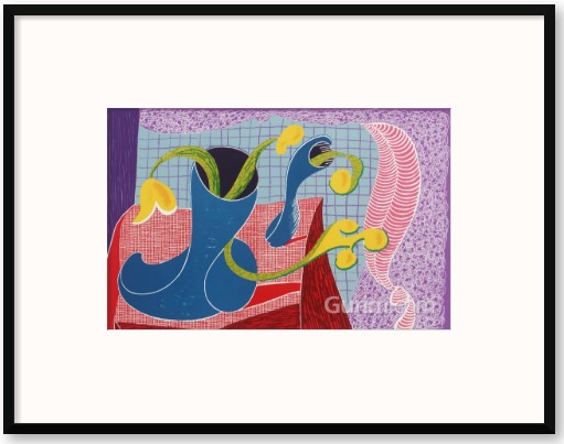 데이비드 호크니 - Four Flowers in Still Life, 1990