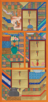 도안문 책거리 8폭 8