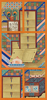 도안문 책거리 8폭 3