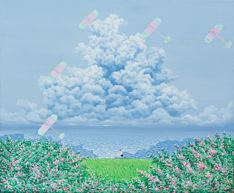 여름 아래를 달리는 아이