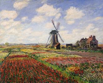 Tulip Fields with The Rijnsburg Windmill, 1886