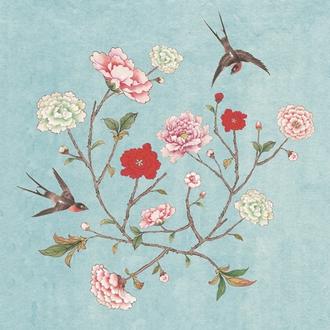 WHHACHHO 화조도 파랑 (스타트업 협찬그림)