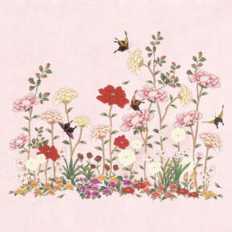 민화 WHHACHHO 화초밭 분홍