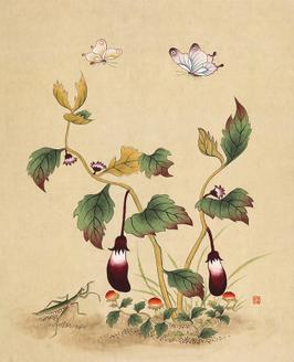 신사임당 (초충도_가지와 범땅개)