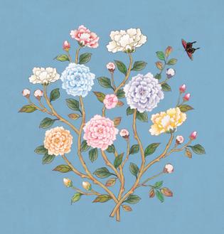 꽃가지 겨울 파랑