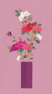꽃병 봄 분홍