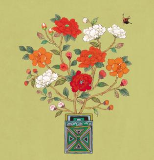 사랑꽃병 겨울 카키