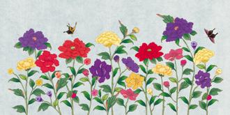 화초밭 늦여름 파랑