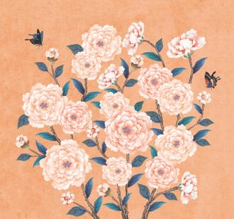 꽃가지 네츄럴 연주황