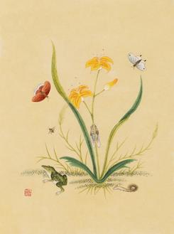 신사임당 (초충도_원추리와 개구리)