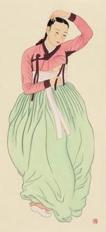 채용신 팔도미인도 8곡병 (강릉미인)