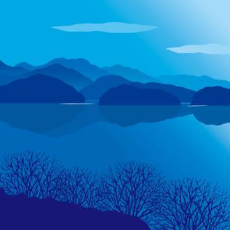 충주호의 겨울밤