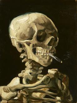 Skull with Burning Cigarette