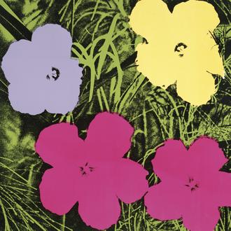 Flowers, 1970 (1 Purple, 1 Yellow, 2 Pink)