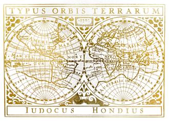 UA CH Gold Foil Vintage Map