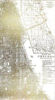 Gold Foil City Map Chicago