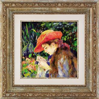 바느질하는 마리 테레즈 뒤랑 뤼엘