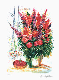 Bouquet with Bowl of Cherries