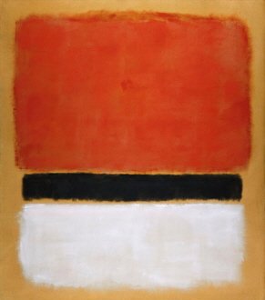 Untitled (Red, Black, White on Yellow), 1955
