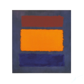 Untitled (Brown, Orange, Blue on Maroon)