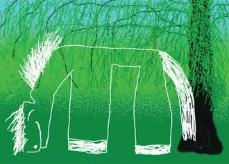 버드나무와 흰말