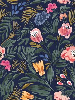 Fern Floral Navy Repeat