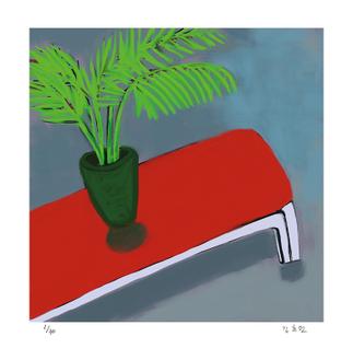 빨간 의자가 있는 풍경