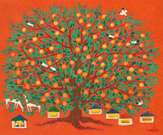 집으로 가는 길_감나무