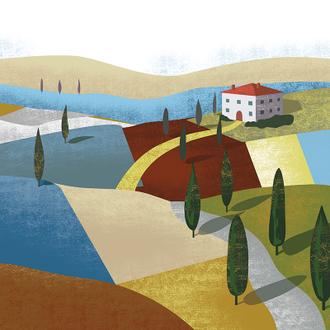 Illustrated Italian Landscape I