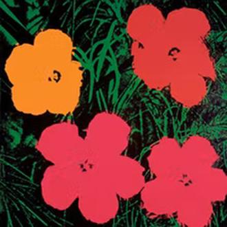 Flowers, C.1964 (1 Red, 1 Yellow, 2 Pink)