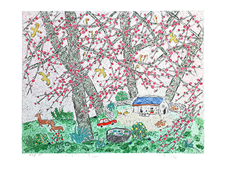 이왈종판화_제주생활의 중도 Cervidae Forest