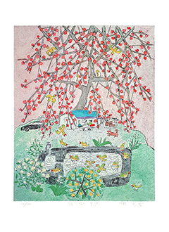 이왈종판화_제주생활의 중도 Swimming Pool