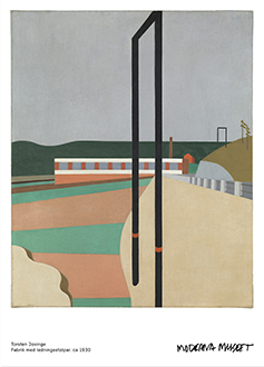 Fabrik med ledningsstolpar