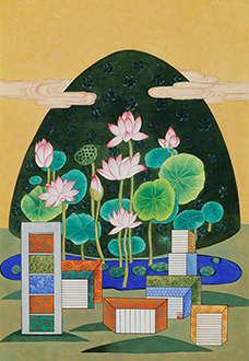 연꽃 연못이 있는 마을