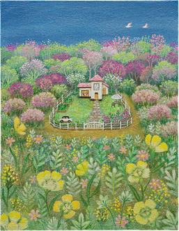 봄으로 둘러싸인 집에서