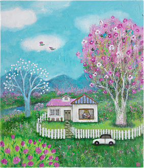 시냇가 봄의 집