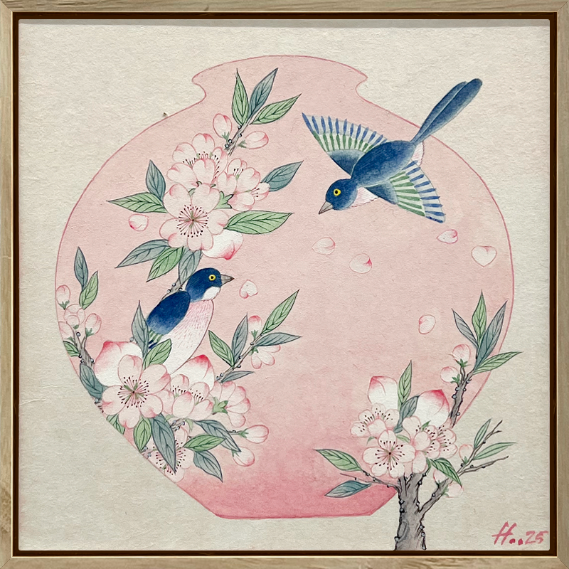 달항아리 도화(복숭아꽃)