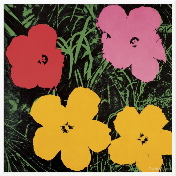 Flowers, 1964 (1 Red, 1 Pink, 2 Yellow)