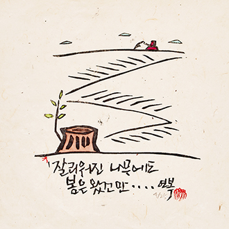 잘리워진 나무에도 봄은 왔건만