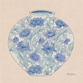 달항아리_Chrysanthemum Blue