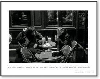 Late Nite Beautiful Couple on Terrace (Paris France 2013)