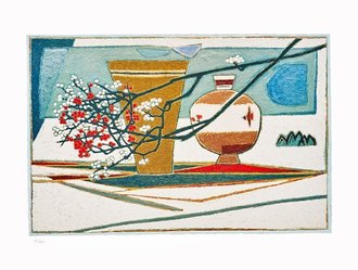 매화 꽃이 있는 정원