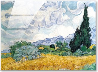 A Wheatfield with Cypresses